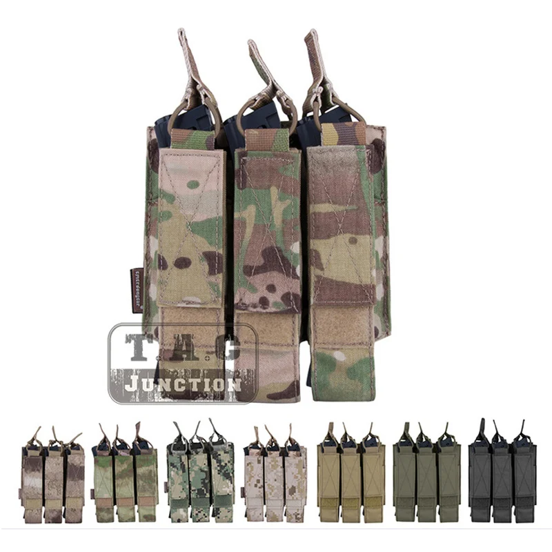 Emerson Airsoft Hunting Mp5/Mp7 Pouch Tactical Modular Molle Triple Open Top Smg Mag Pouch Magazine Pouch Per Mp5/Mp7/Kriss