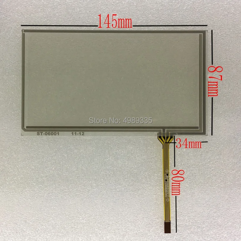 6 Pollici Touch Screen Resistivo Pannello St06001 Per Auto Dvd Gps Di Navigazione Portatile Dispositivo Touch Screen 145X87Mm
