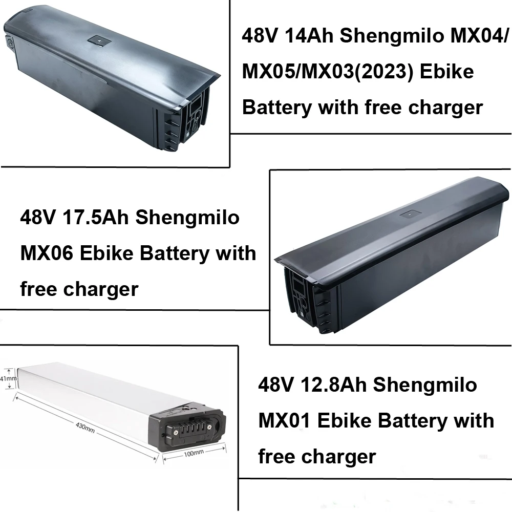 Batteria Per Bicicletta Elettrica 48V 12.8Ah 14Ah 15Ah 17.5Ah Batteria Al Litio E-Bike Per Shengmilo Mx01 Mx03 Mx04 Mx05 Mx06