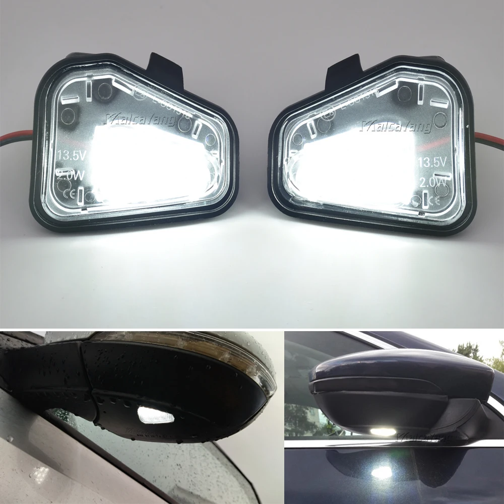 2Pcs Led Specchio Laterale Puddle Lights Lampada Nessun Errore Per Vw Volkswagen Eos Beetle Cc Passat B7 3C Scirocco Jetta