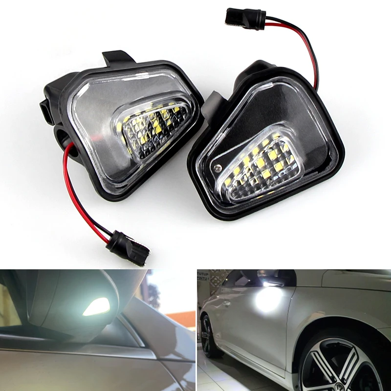 2 Pezzi Per Volkswagen Passat B7 2011-2019 Passat Cc 09-12 Led Puddle Lampadina Sotto La Luce Dello Specchio Laterale Nessun Errore Led Puddle Lamp
