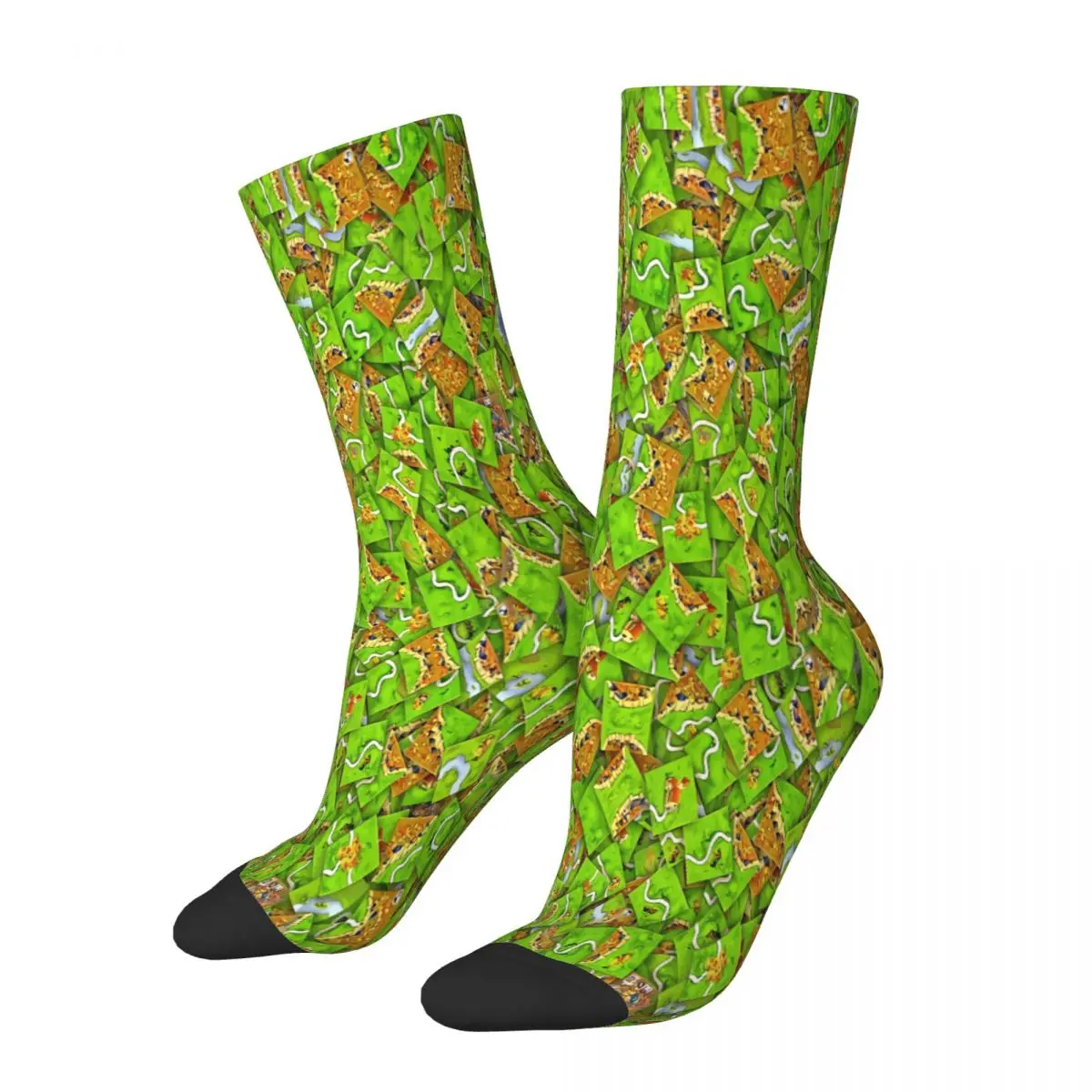 Carcassonne Tiles Board Game Socks Male Mens Women Autumn Stockings Printed