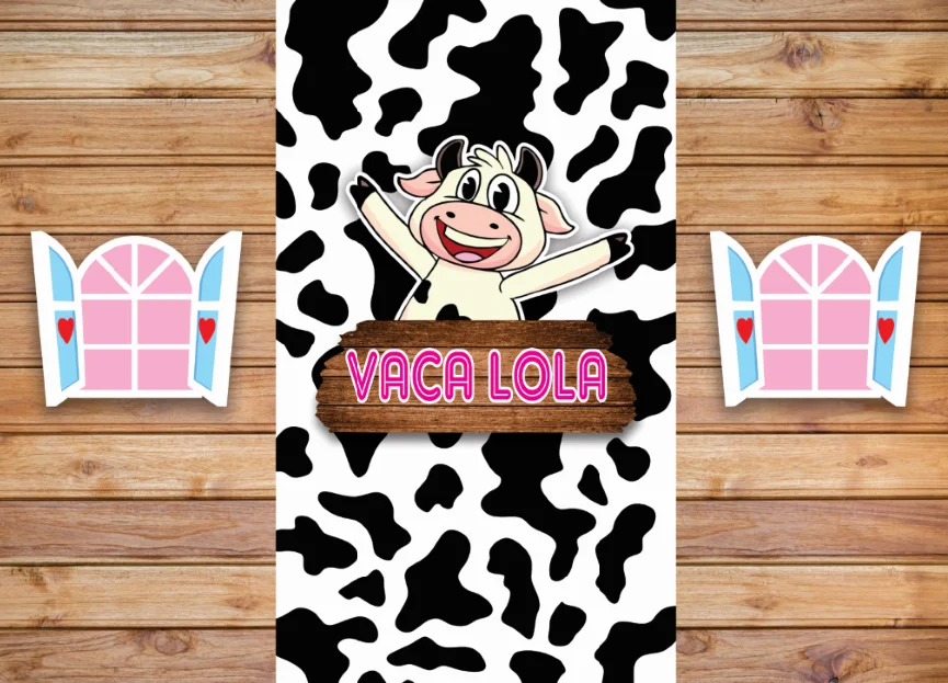 7 X5Ft Personalizzato Holy Cow Vaca Ola Pink Barn Happy Birthday La Grana Custom Photo Fondali Sfondi Vinile 220Cm X 150Cm