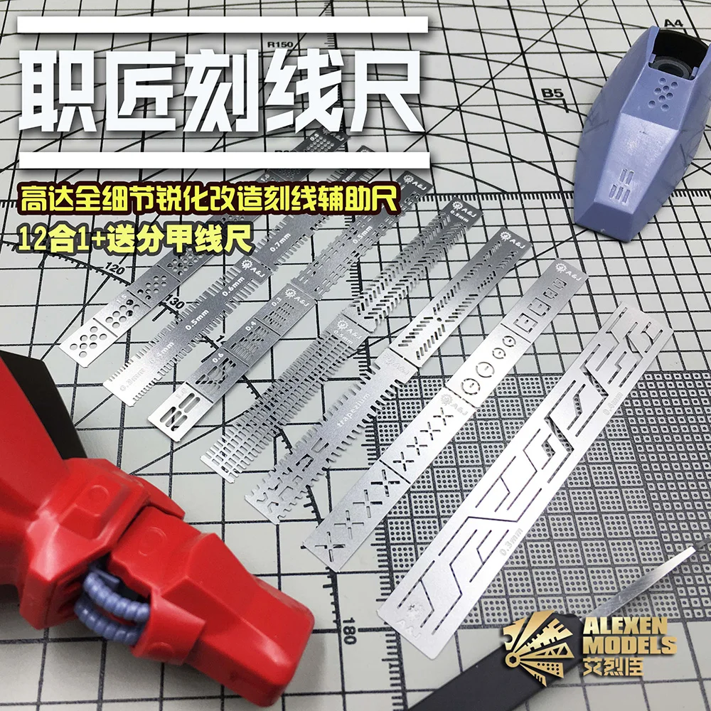 Hobby Model Craft Tool Carving Righello Ausiliario Foro Per Trapano In Acciaio Inossidabile Detail Maker Scribe Line Template
