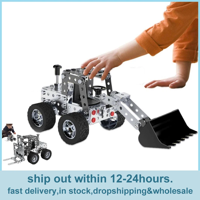 Costruzione Di Kit Di Modelli In Metallo Per Auto 3D Fai Da Te Ingegneria Building Blocks Stem Toys Erector Set Camion Serie Modello Di Costruzione In