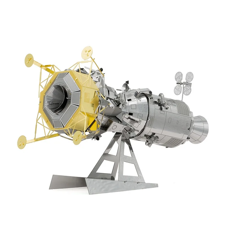 Natale Fai Da Te 3D Metallo Stereoscopico Modello Building Blocks Apollo Thrusters E Modulo Lunare Nuovo Puzzle Ragazzi Grils Regalo
