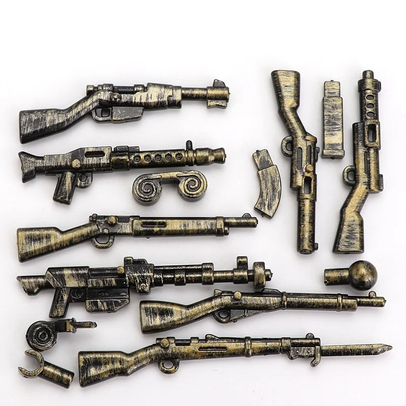 Ww2 Metal Printing Soldati Pistole Militari Swat Polizia Armi Mattone Per Città Moc Building Blocks Giocattoli Min Per Action Figure