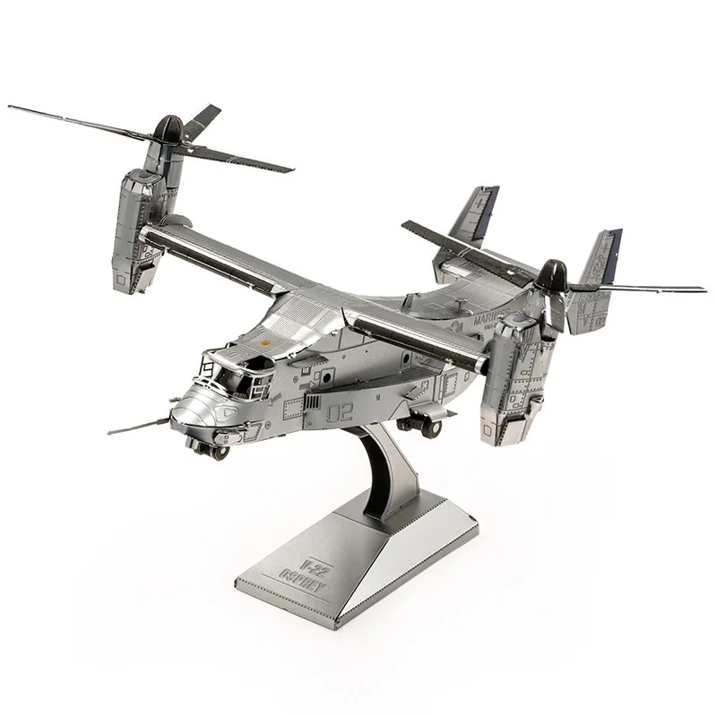 Natale Fai Da Te 3D Tridimensionale Blocchi Di Costruzione In Metallo V-22 Osprey Nuovo Modello Ragazzi Grils Giocattolo