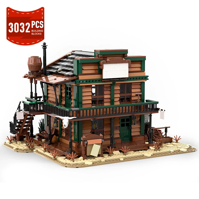 Moc City Architecture Wild Wested House Building Block Assemblare Modello Moc-151938 Sheriff Office Suburban Brick Toy Regalo Di Natale