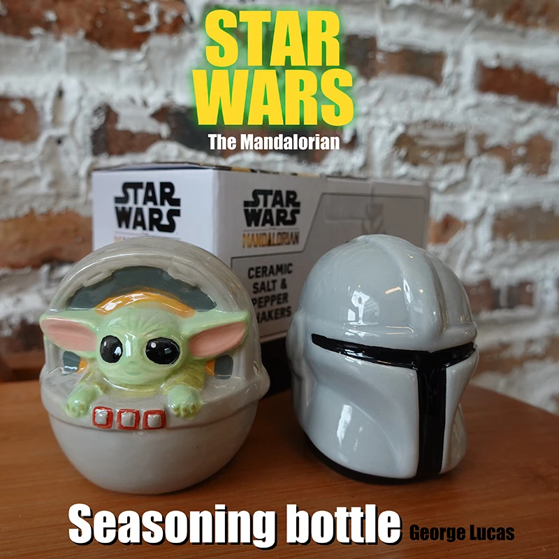 Disney Starwars Action Figure Toys Baby Yoda Mandalorians Ceramic Salt Pepper Shaker Figure Bambole Giocattoli Modello Regali