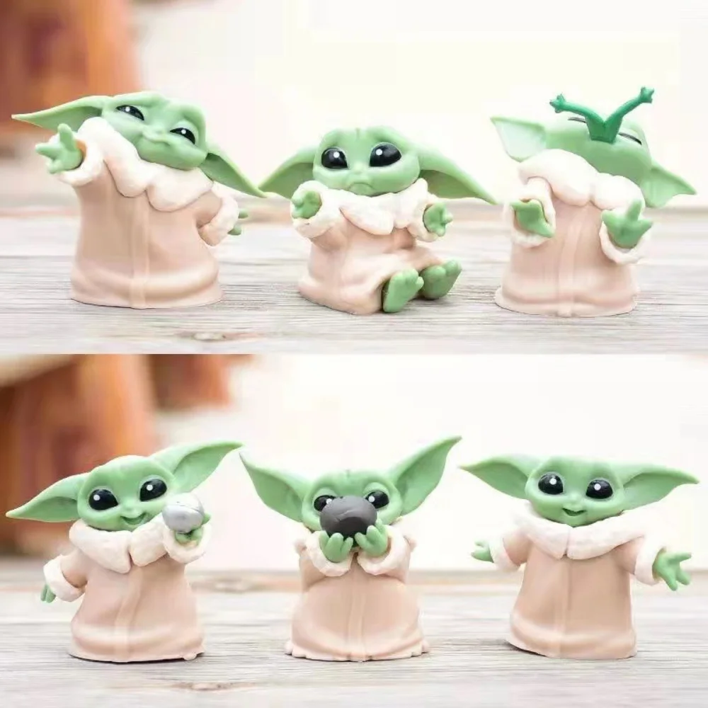 6Pcs Star Wars Baby Yoda Toys Mini Mandalorian Grogu Action Figure Anime Figurine Collection Doll Kawaii Toy Model For Children