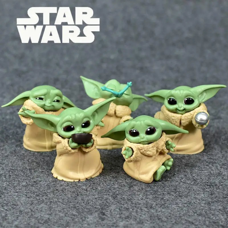 5 Pz/Set Baby Yoda Grogu Mandalorian Action Figure Toys 4-7Cm Yoda Baby Action Toys Star Wars Figuras Hot Kids Toys Regali Di Natale