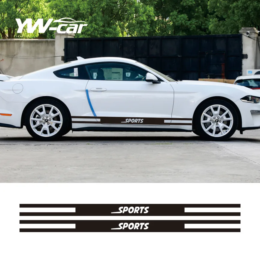 2Pcs Car Side Stripes Gonna Sticker Racing Sport Graphic Vinyl Decal Per Ford Mustang 2015-Present Gt Shelby 500 Accessori Per Auto