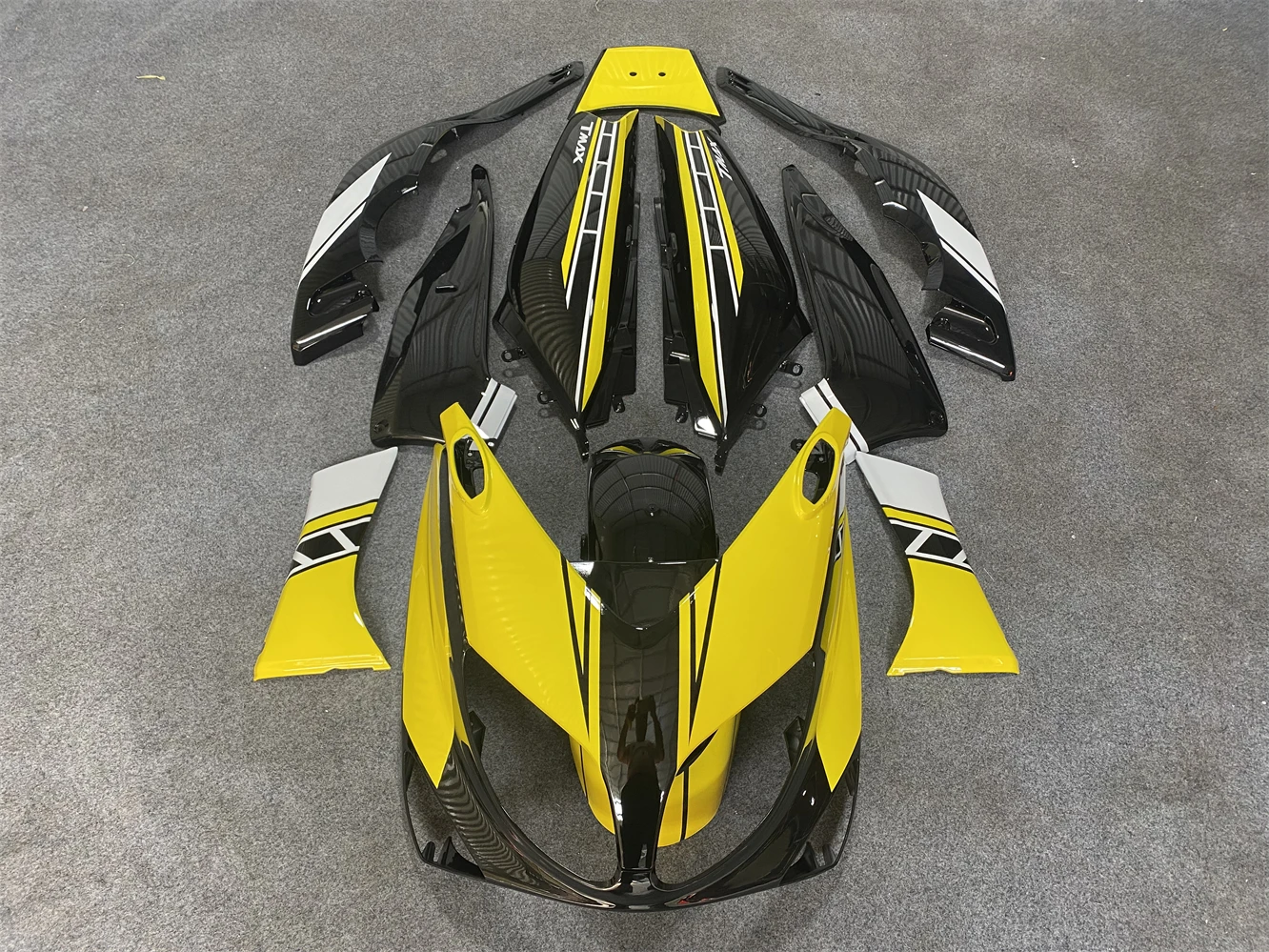 Nuovi Kit Carene Moto Abs Adatti Per Yamaha Tmax500 2001 2002 2003 2004 2005 2006 2007 Tmax Carrozzeria Set Custom Black Silver