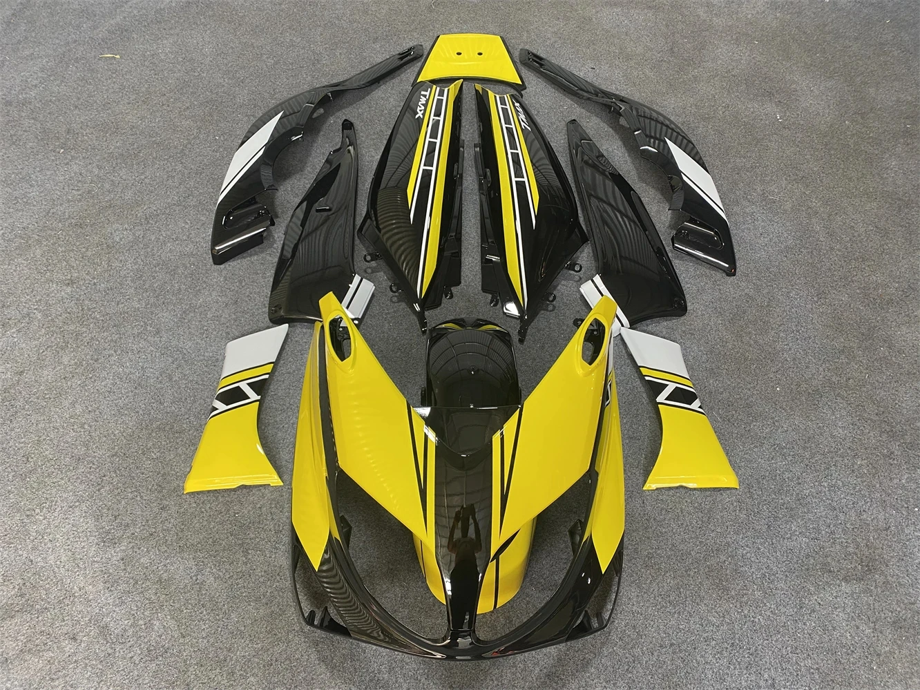Nuovi Kit Carene Moto Abs Adatti Per Yamaha Tmax500 2001 2002 2003 2004 2005 2006 2007 Tmax Carrozzeria Set Custom Black Silver