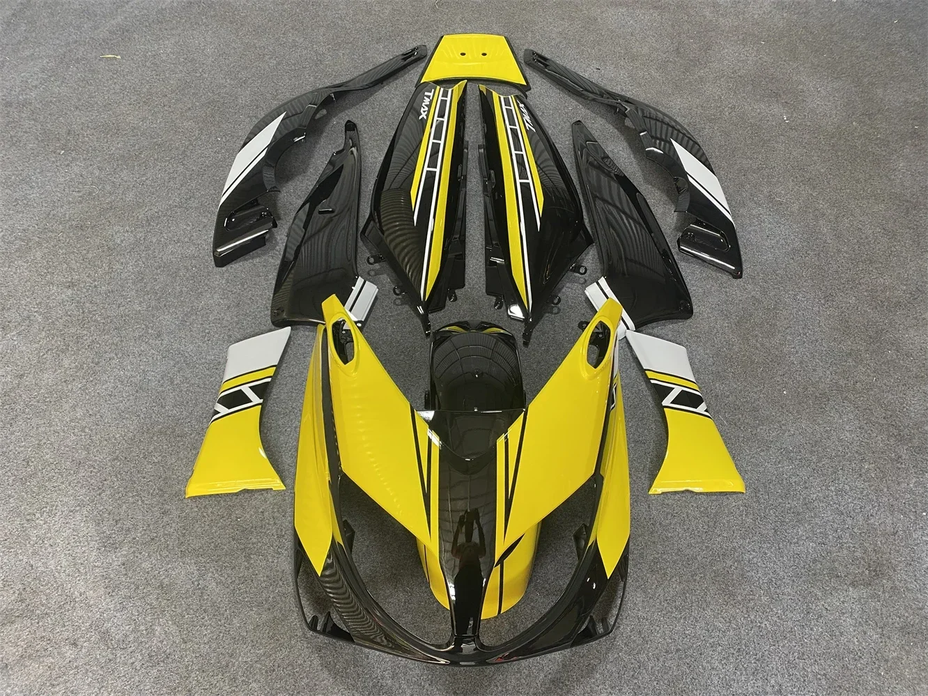 Nuovi Kit Carene Moto Abs Adatti Per Yamaha Tmax500 2001 2002 2003 2004 2005 2006 2007 Tmax Carrozzeria Set Custom Black Silver