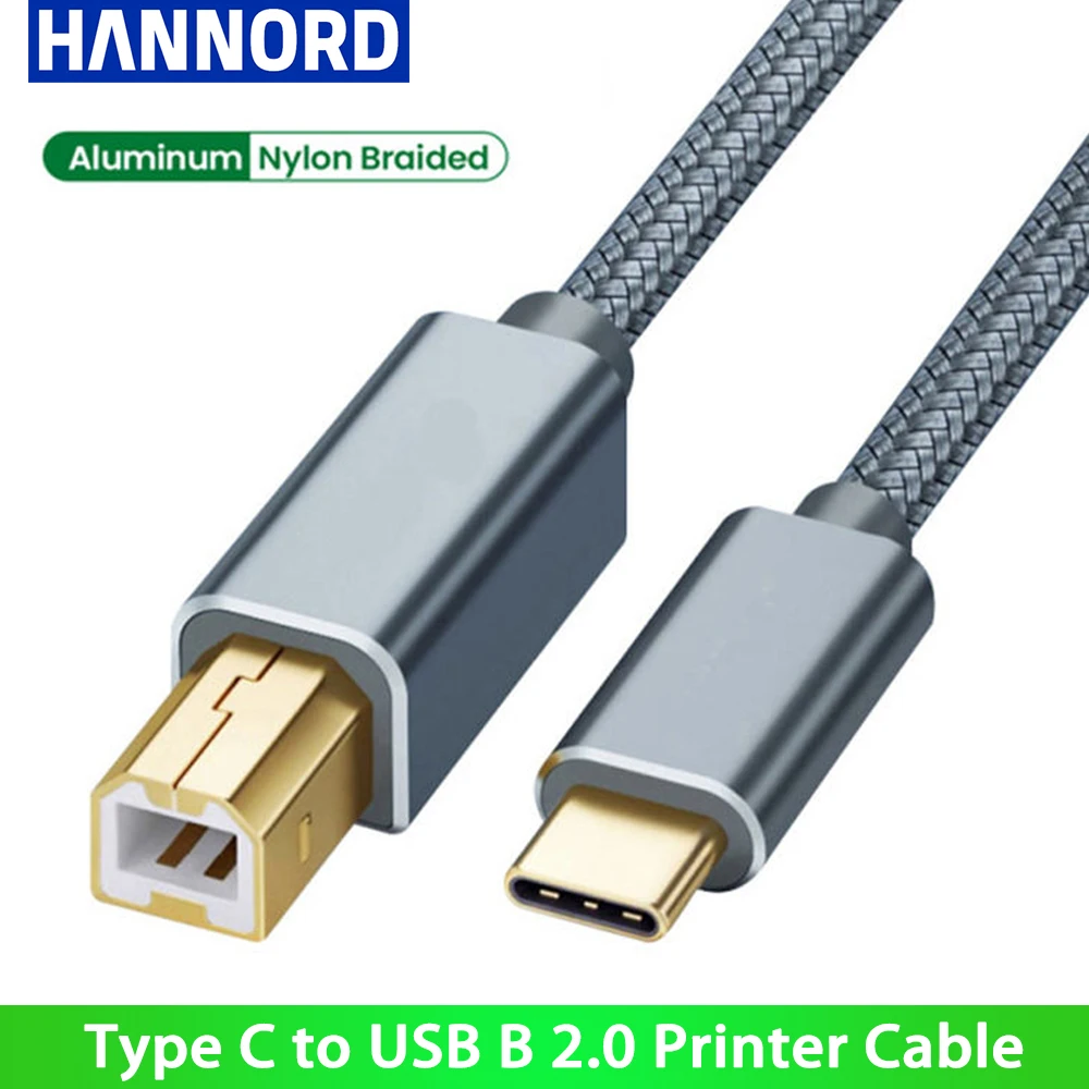 Cavo Per Stampante Da Usb Tipo C A Usb B 2.0 Cavo Per Scanner Per Stampante Intrecciato Per Canon Epson Hp Cavo Per Stampante Samsung Cavo Per Stampan