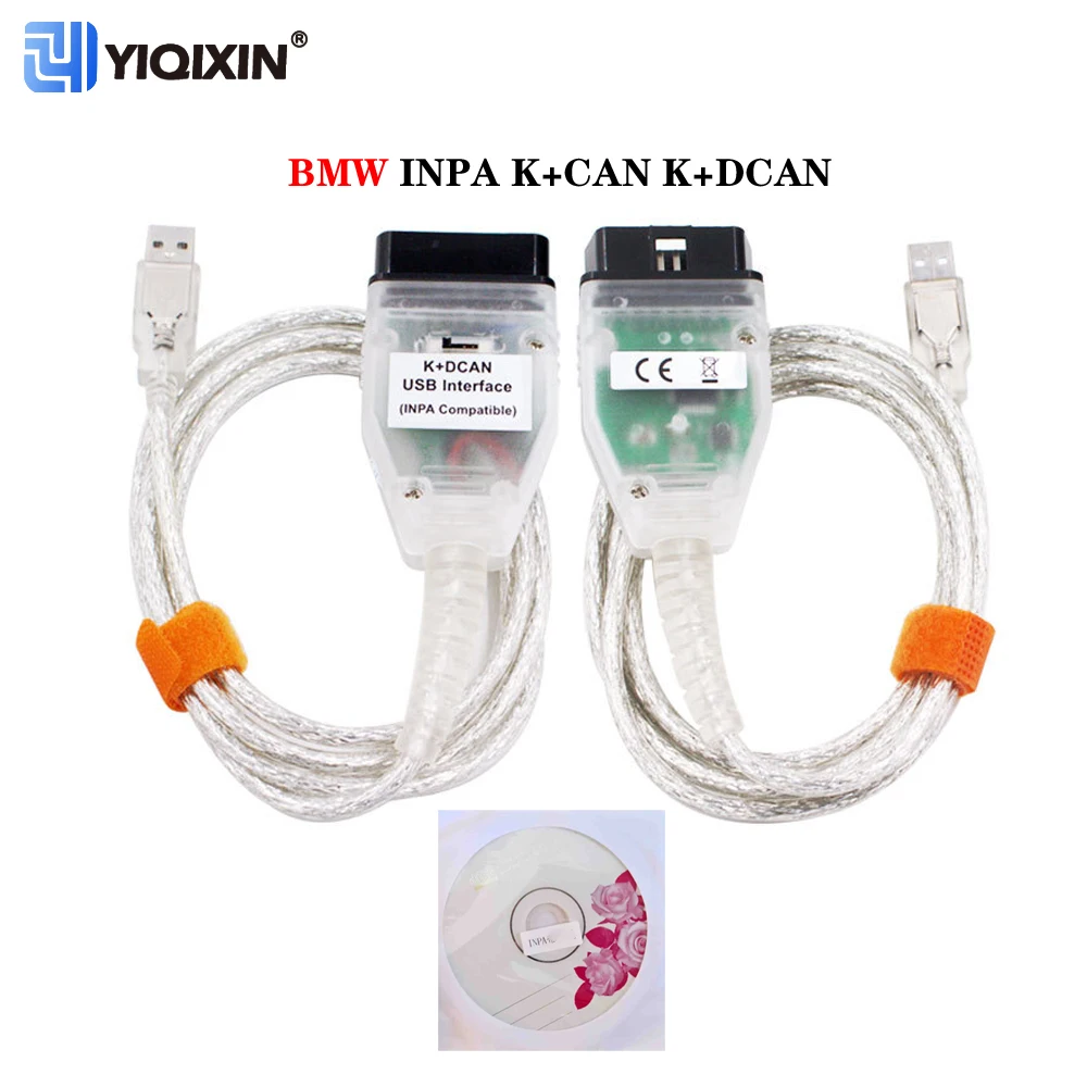 Cavo Connettore Diagnostico Per Auto Yiqixin Per Bmw Inpa K + Can Inpa K Dcan Obd2 Interfaccia Scanner Usb Ft232Rl Programma Driver Portatile