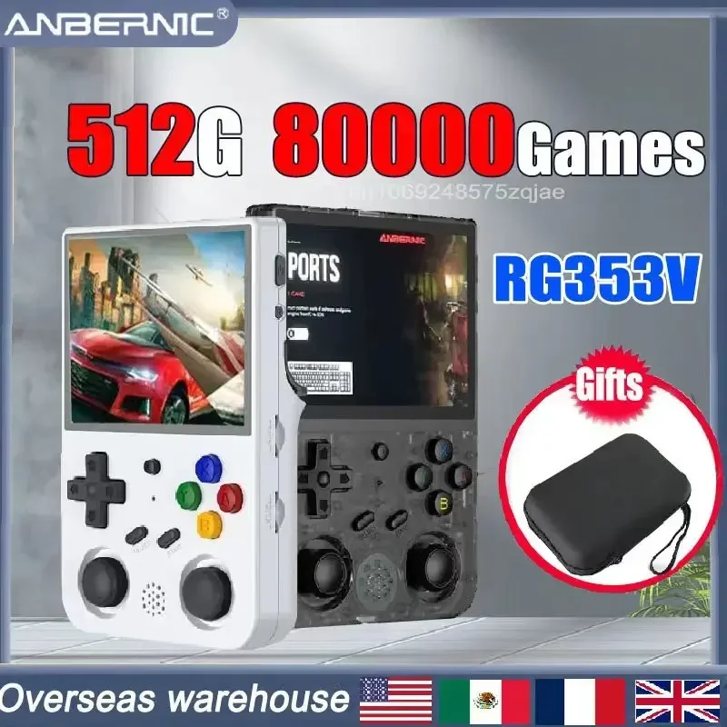 512G Anbernic Rg353V 3.5 Pollici 640*480 Handheld Game Player Maniglia Android 11 Linux Built-In 20 Simulator Retro 100000 Game Psp