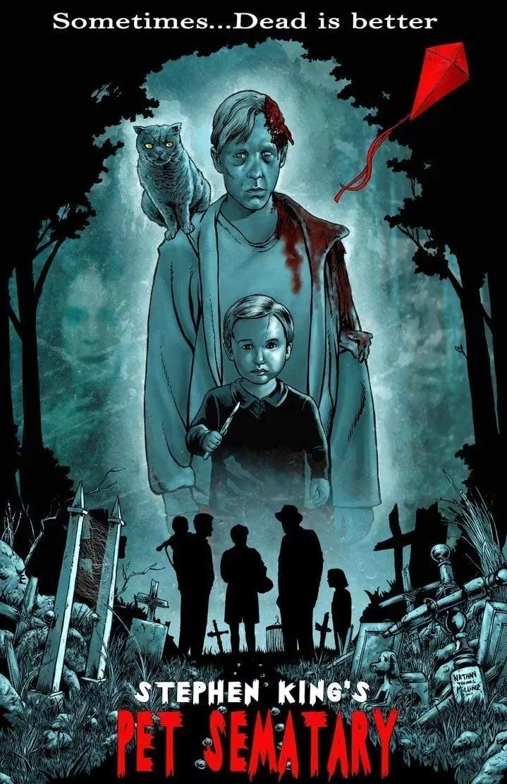 Stephen King Pet Sematary Classic Metal Movie Poster Vintage Metal Tin Sign 8X12 Pollici Room Decor