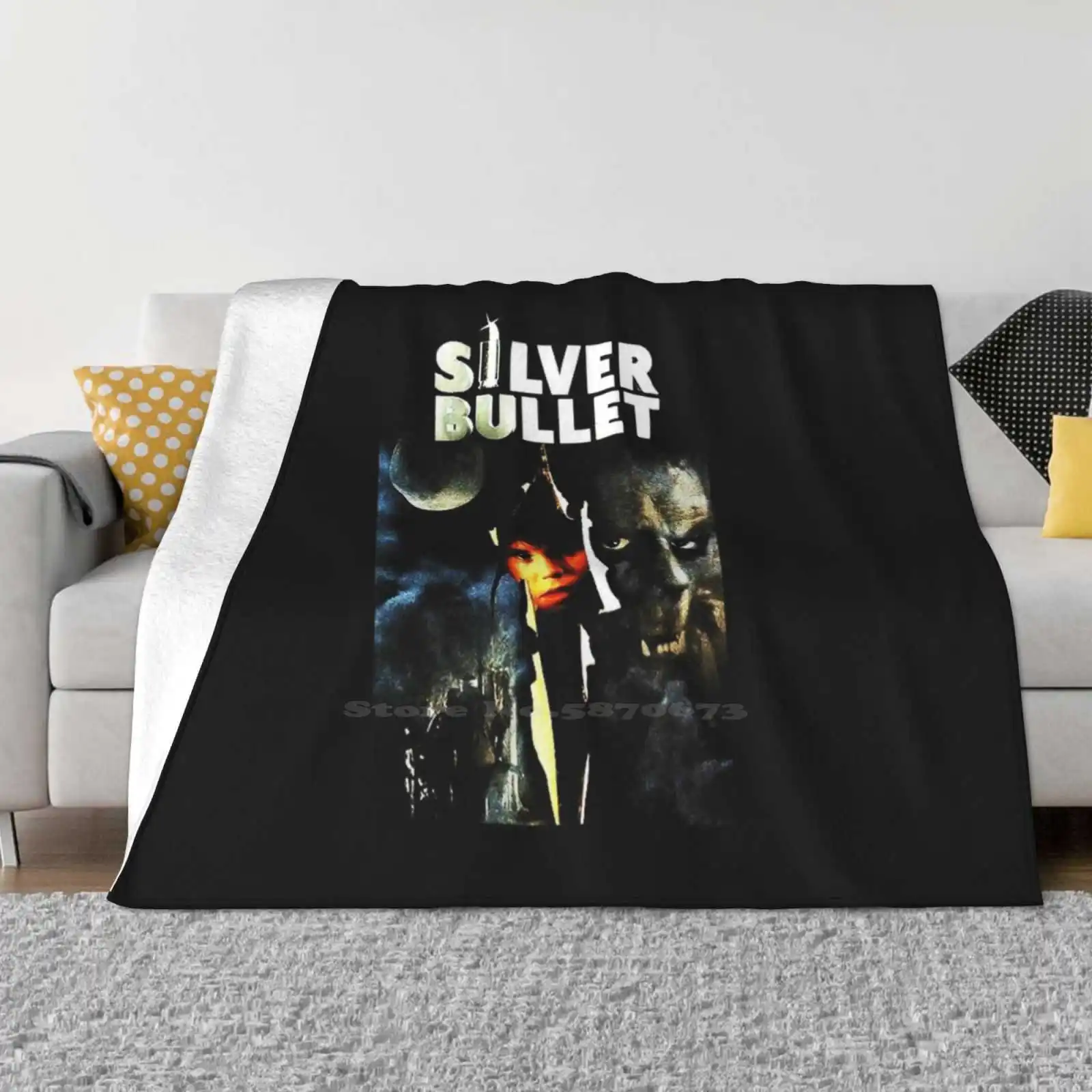 Stephen King Silver Bullet Movie Poster Soft Warm Throw Coperta Silver Bullet Stephen King Movie B Movie Corey Feldman Corey