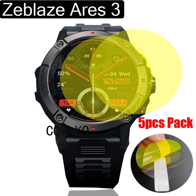 Confezione Da 5 Pezzi Pellicola Morbida Per Zeblaze Ares 3 Proteggi Schermo Tpu Idrogel Unthin Hd Clear Pellicole Antigraffio