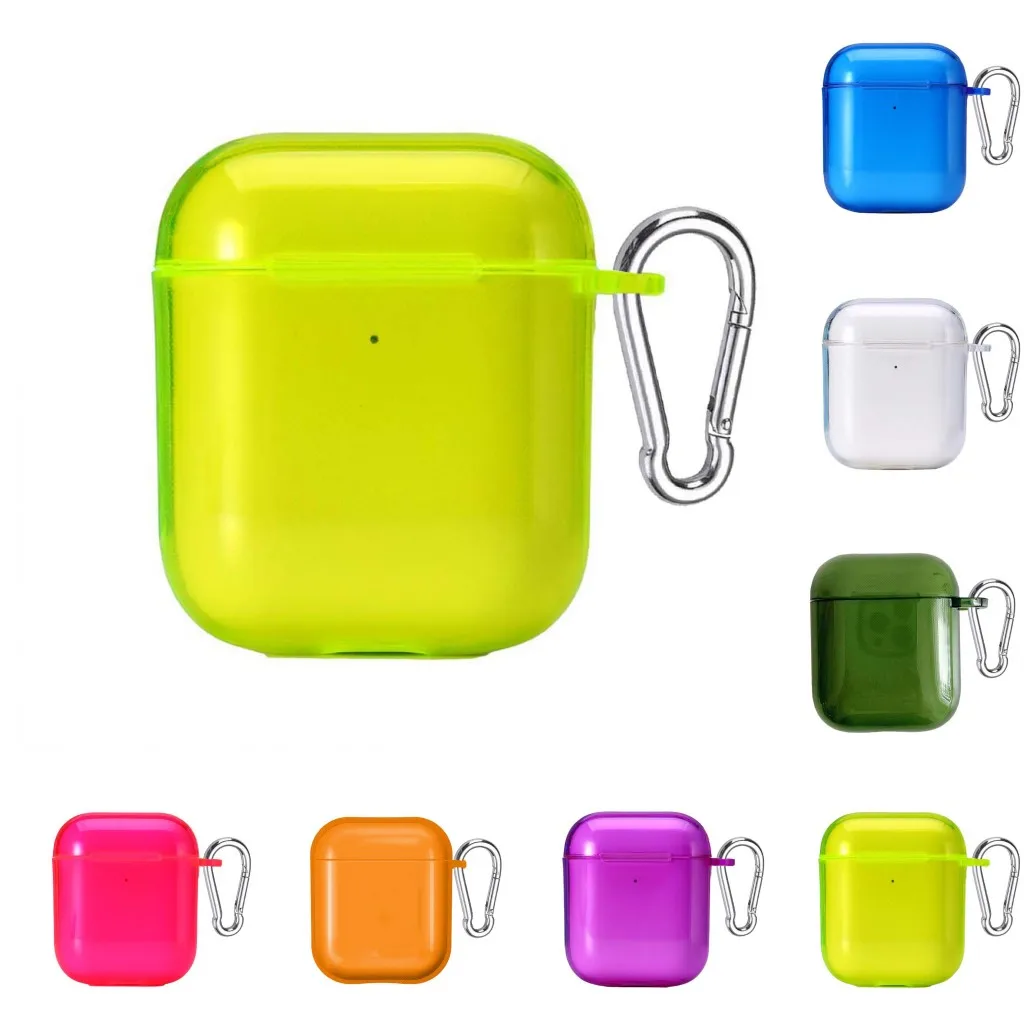 Cover Per Auricolari Color Caramella Per Apple Airpods Pro 2Nd 3 Air Pods 2 O 1 Custodie In Tpu Morbido Trasparente Crystal Con Portachiavi