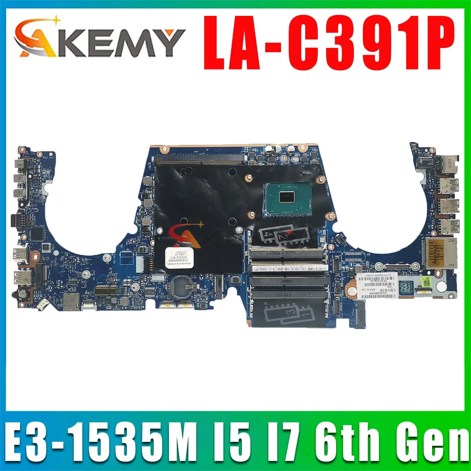 For Hp Zbook 17 G3 Laptop Motherboard Mainboard La-C391P Motherboard With I5 I7 6Th Gen Hq E3-1535M V5 Cpu Ddr4 Mainboard