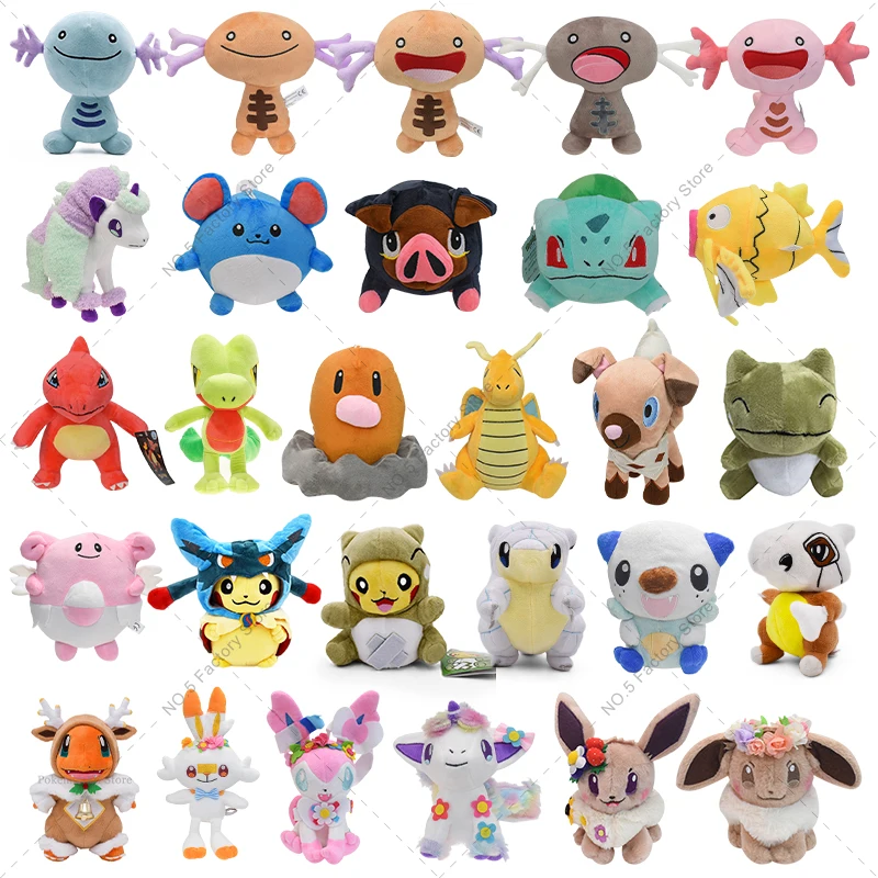 34 Stili Cartoon Peluche Pokemon Charizard Eevee Sylveon Scorbunny Dragonite Paldean Wooper Magikarp Bambola Di Peluche