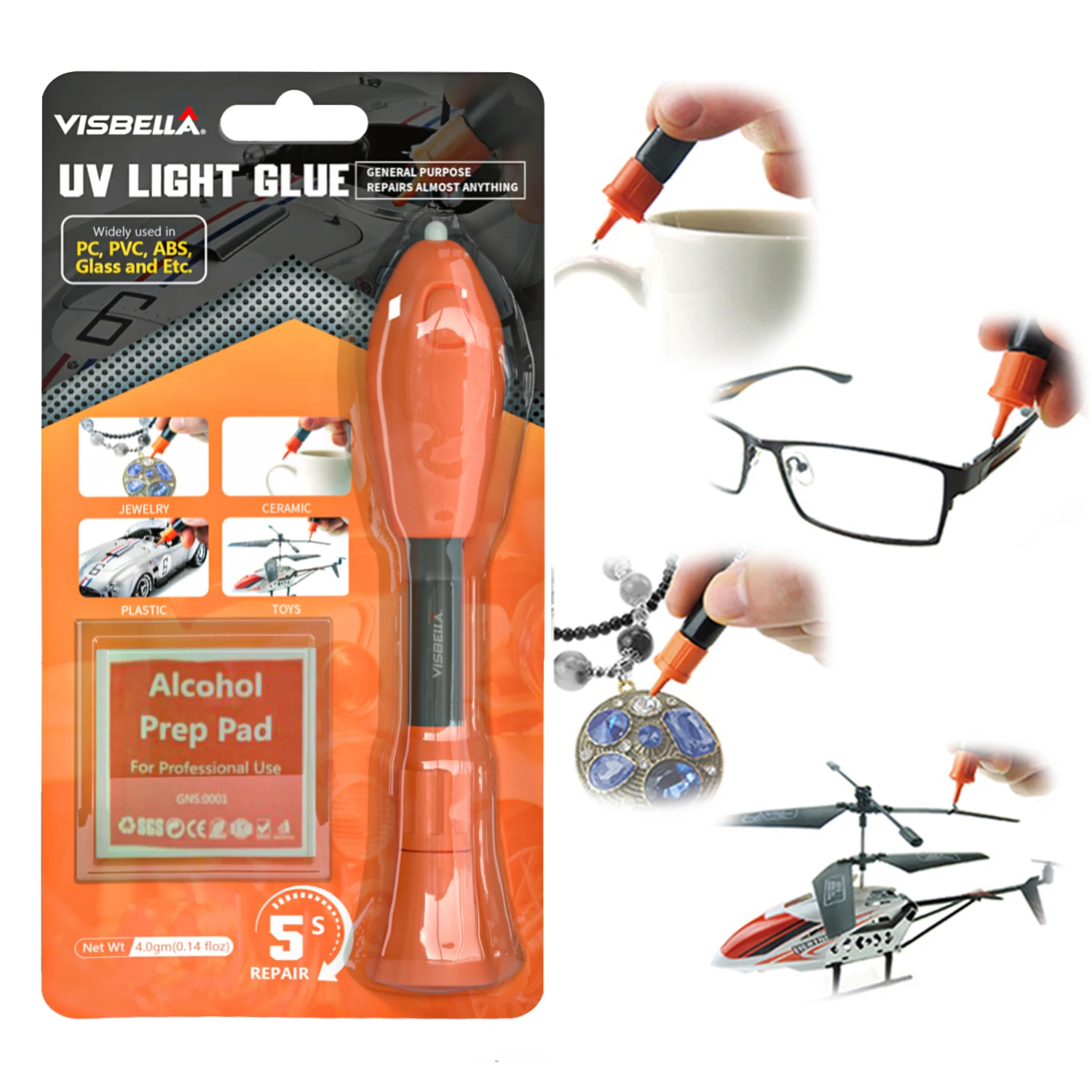 5 Secondi Fix Uv Liquid Light Glue Pen Super Powered Liquid Welding Glass Plastica Adesivo Riparazione Gioielli Giocattoli In Ceramica Pc Pvc Abs