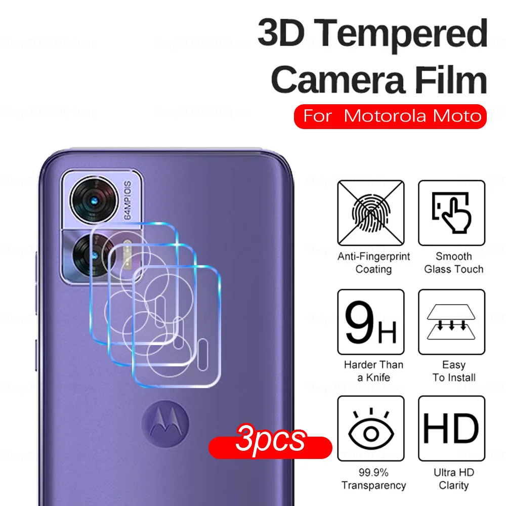 Copriobiettivo 3 Pezzi Per Motorola Edge 30 Neo Lite X Fusion 5G Moto E32 X30 S30 Pro Razr 40 Ultra 4 Razr + Pellicola In Vetro Temperato Per Fotocame