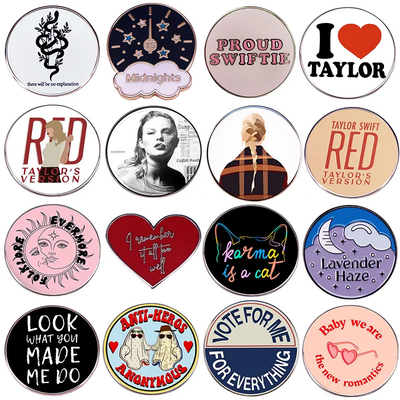 Pop Singer Swift Xx Taylor Music Album Spilla Song Legs Red Band Metal Badge Fashion Jewellery Fans Regali Zaino Accessori