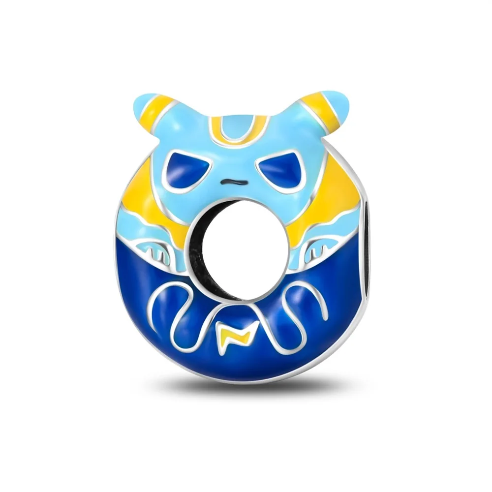 Trendy 925 Sterling Silver Blue Donut Blue Eyed Water Sprite Charm Fit Bracciale Pandora Accessori Carini Quotidiani Da Donna