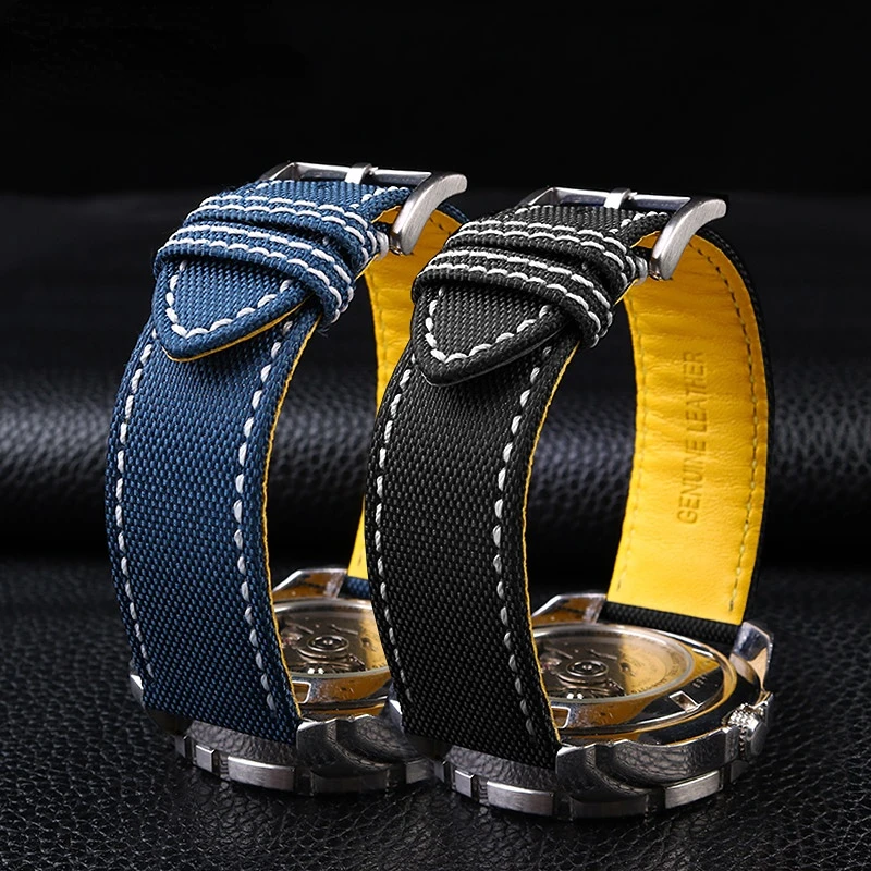 Per Breitling Avenger Deep Dive Seawolf Super Ocean Band Giallo Lupo Cinturino In Pelle Di Nylon 22M 24Mm Cinturino Da Uomo