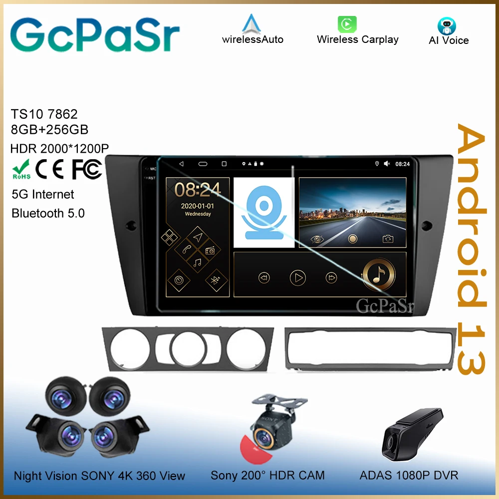 Carplay Android Per Bmw Serie 3 E90 E91 E92 E93 2005 - 2013 Multimedia 7862 Stereo Radio Player Navigazione Auto Head Unit Gps