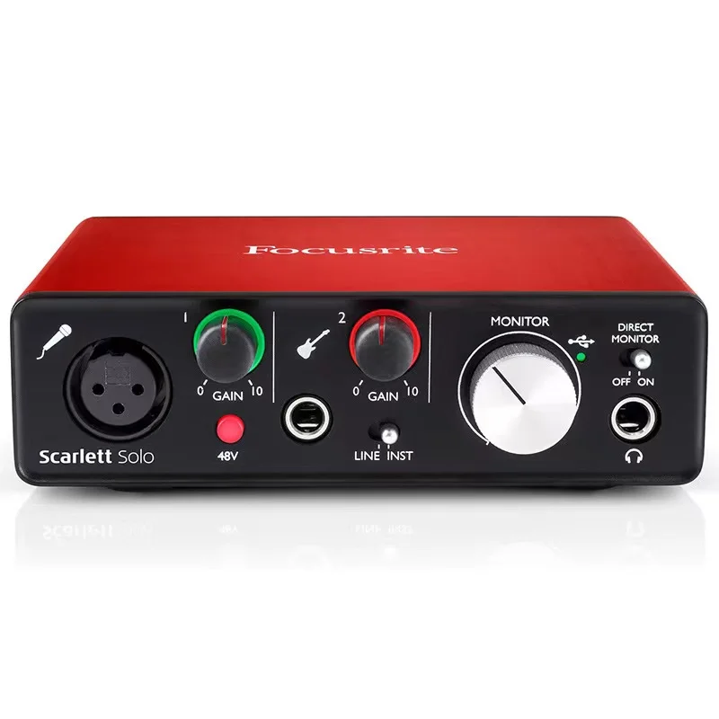 Scheda Audio A 24 Bit/192Khz Interfaccia Audio Usb Focusrite Scarlett Solo Studio Registrazione Musica Trasmissione Live Per Suono