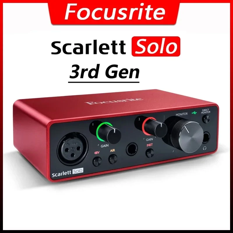 Hot Focusrite Scarlett Solo Interfaccia Audio Di Terza Generazione Scheda Audio Usb Convertitori Ad 24 Bit/192Khz Per La Registrazione Del Microfono P