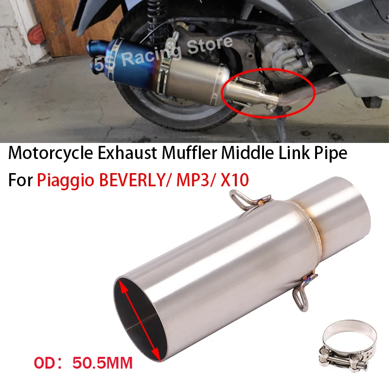 Per Piaggio Mp3 125 2008-2014 Beverly 125 300 2009-2016 X10 125 2012-2016 K-Xct300 S400 Silenziatore Di Scarico Moto Mid Link Pipe