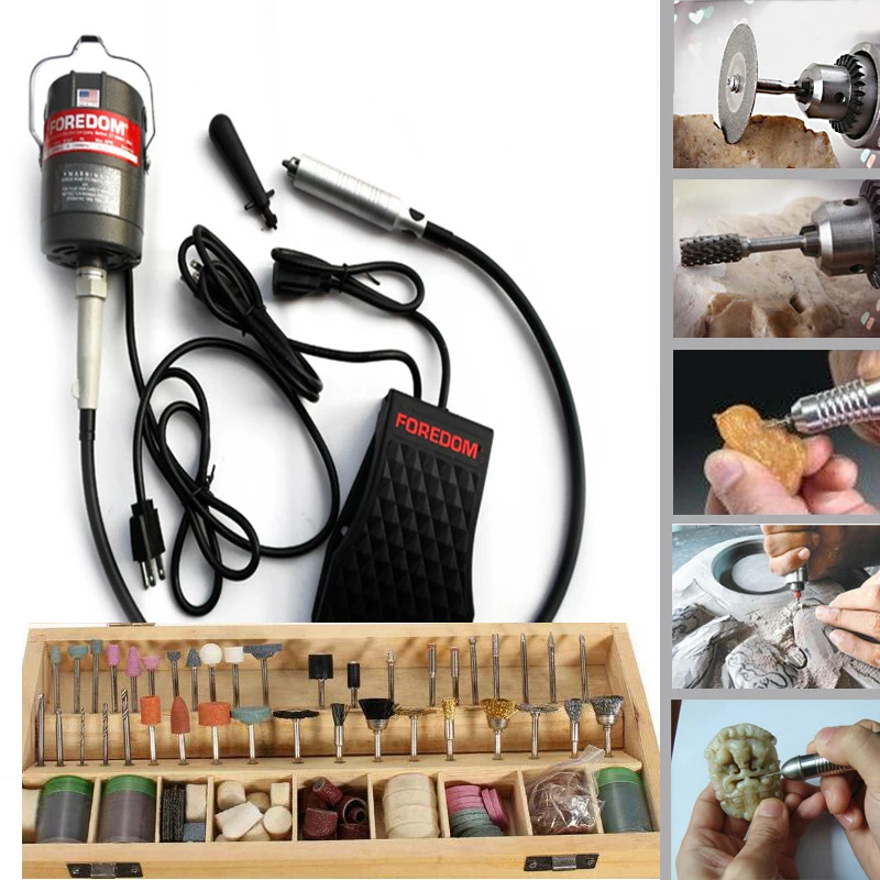 Nuovo 110V 220V Foredom Flex Shaft Grinder Dremel Lucidatura Motor Jewelry Tool Equipment Accessorio Rotante 1/8 "Shank
