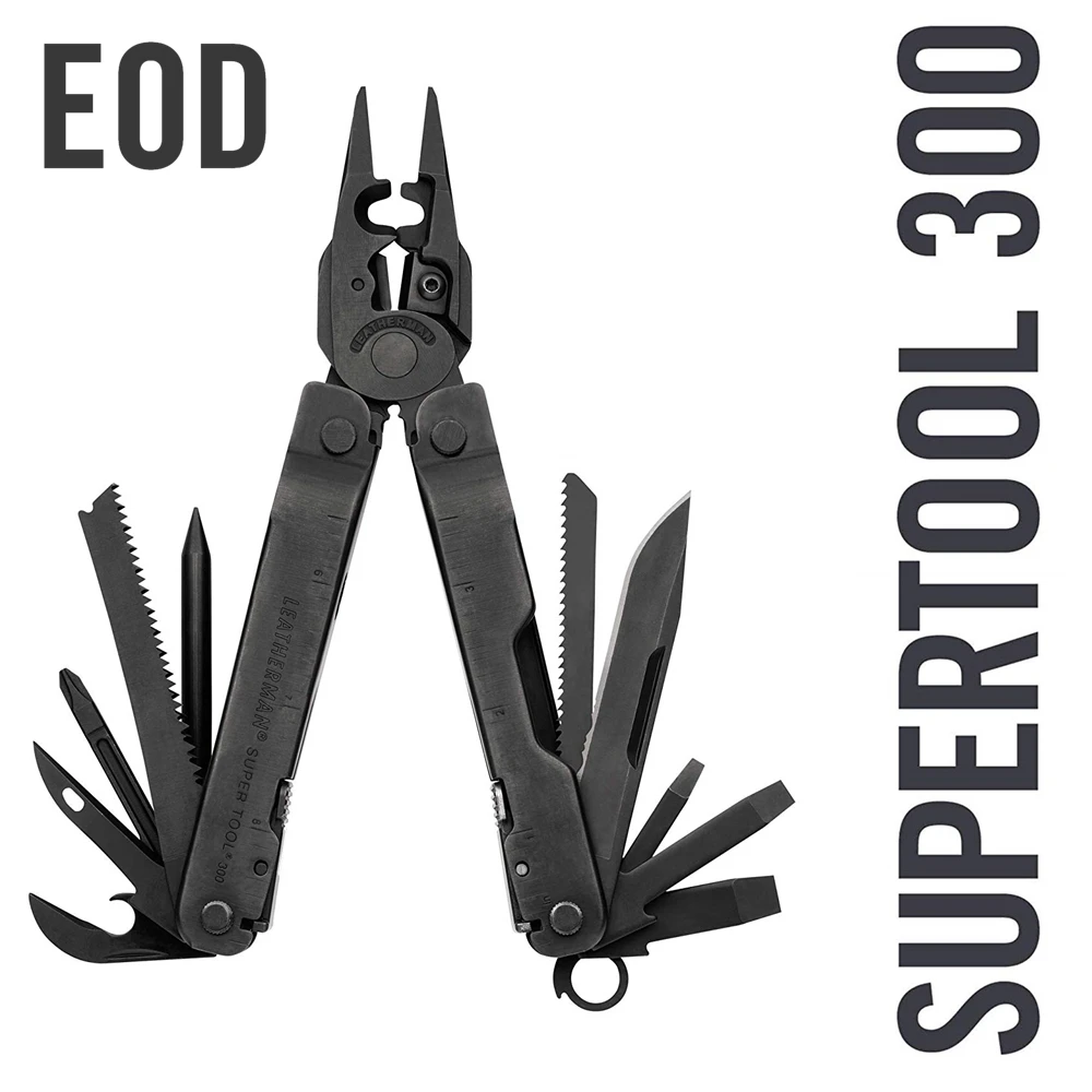 Leatherman - Super Tool 300 Eod Multitool Con Arma Da Fuoco E Strumenti Eod Per Tecnici, Nero Con Guaina Molle