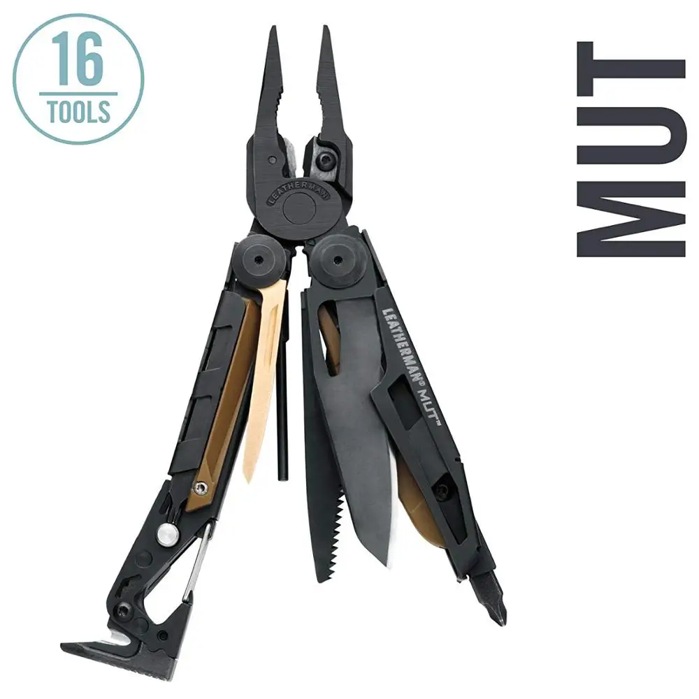 Leatherman-Mut/Eod Multitool Con Arma Da Fuoco E Strumenti Eod Per Tecnici, Nero/Argento Con Guaina Molle
