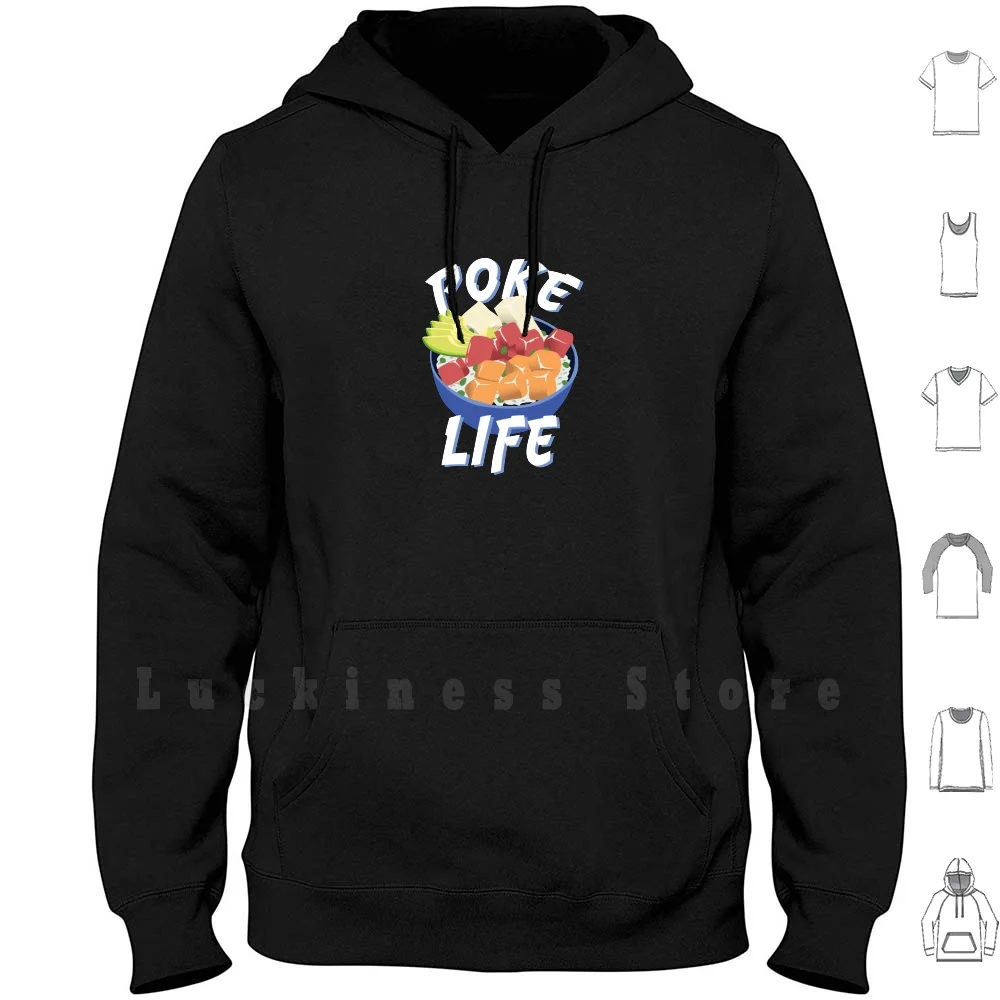 Colpire La Vita. Fantastico Divertente Poke Bowl Camicia Felpe Con Cappuccio Manica Lunga Poke Bowl Poke Ciotole Divertente Poke Bowl Divertente Poke 