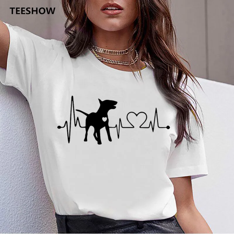 Bull Terrier Rottweiler Fashion T Shirt Donna Beagle Border Collie Malinois Printed T-Shirt Cute Whippet Greyhound Tshirt Donna