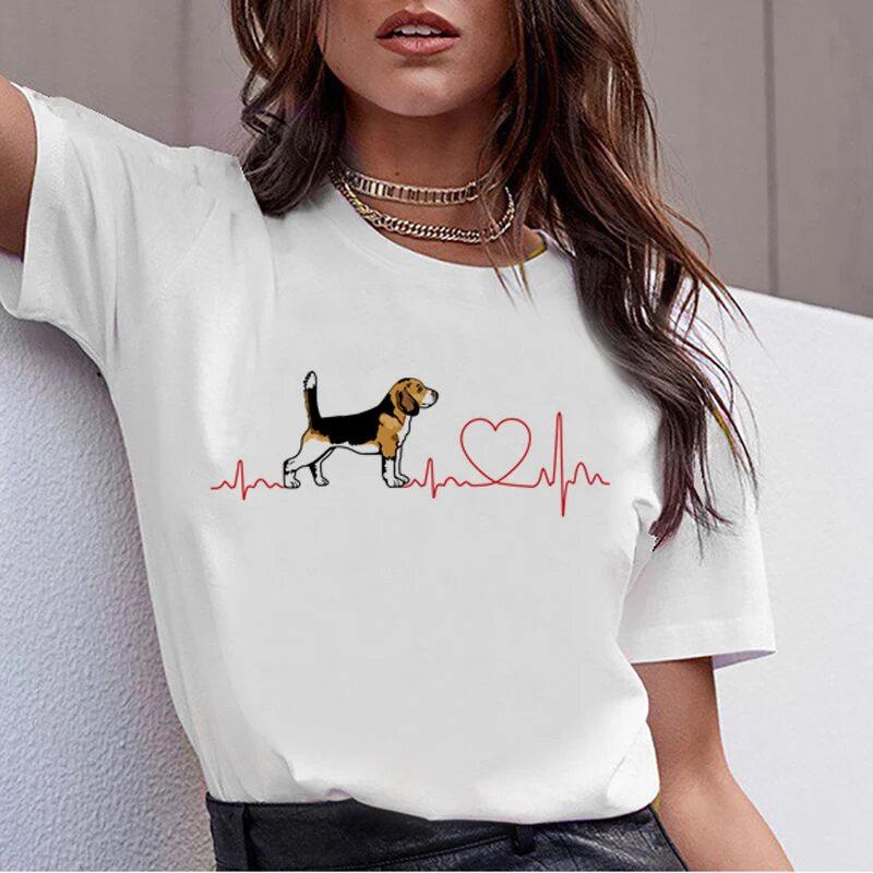 Bull Terrier Rottweiler Kawaii T Shirt Donna Beagle Border Collie Malinois Divertente T-Shirt Cute Whippet Greyhound Tshirt Femminile
