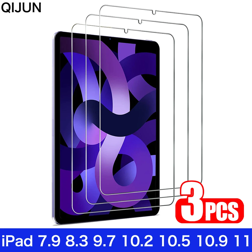 Pellicola Salvaschermo In Vetro Temperato 3 Pezzi Per Ipad 10.2 9.7 10.5 10.9 11 Ipad 8 7 6 9 Air 4 3 2 Mini Glass Ipad 2020 2019 2018 2021
