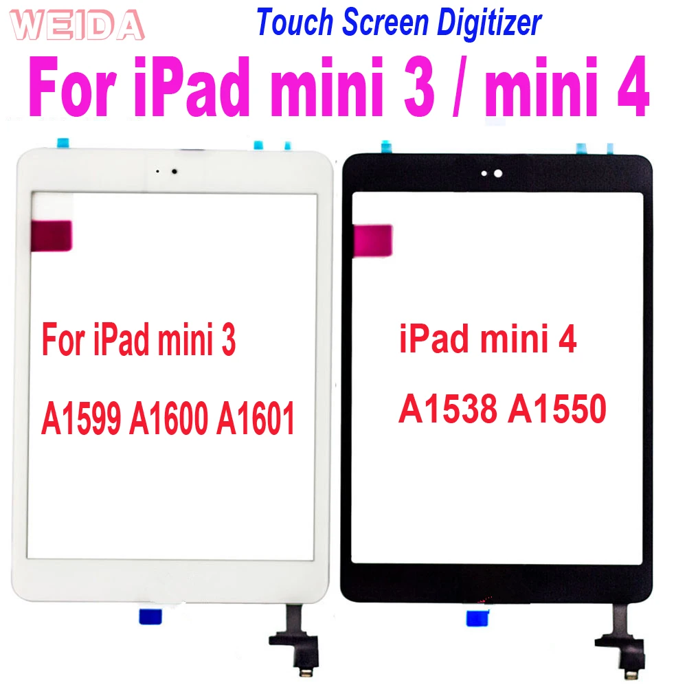 Per Ipad Mini 3 Mini3 A1599 A1600 A1601 Touch Glass Per Ipad Mini 4 Mini4 A1538 A1550 Touch Screen Digitizer Con Pulsante Home