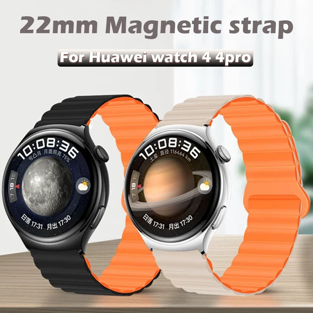 Cinturino Magnetico Da 22Mm Per Huawei Watch 4 4Pro Gt 3 Pro 46Mm/Gt3 46Mm/Gt2 Pro/Gt 2E/Gt2 46Mm/Gt 46Mm Cinturino In Silicone Con Cinturino