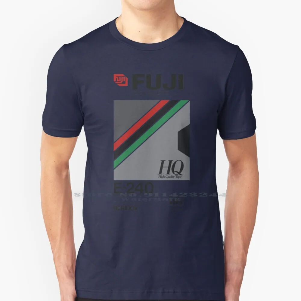 Vhs Fuji E-240 Hq T Shirt Cotton 6Xl Vhs Movie Retrowave Synthwave Vintage Nostalgia Tape Videocassette Rgb 1980S Fujifilm E