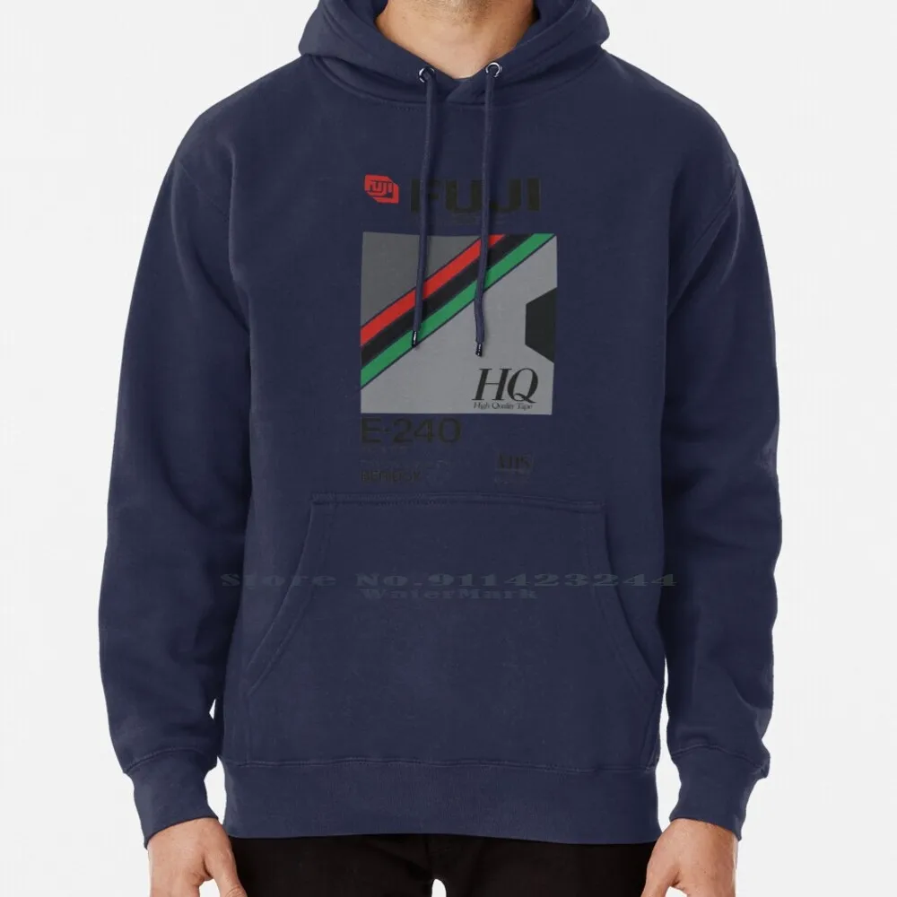 Vhs Fuji E-240 Hq Felpa Con Cappuccio Maglione 6Xl Cotone Vhs Film Retrowave Synthwave Vintage Nostalgia Tape Videocassette Rgb 1980S