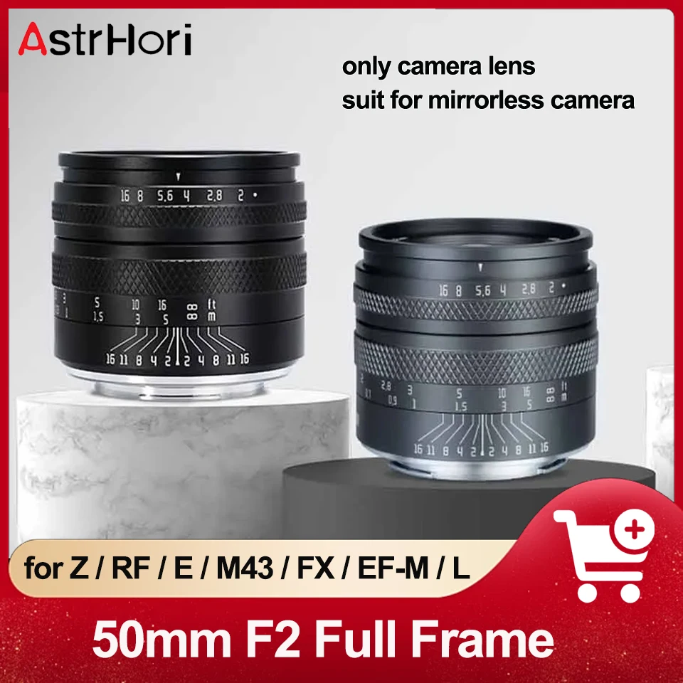 Astrhori 50Mm F2.0 Full Frame Mf Portrait Lens Grande Apertura Compatibile Con Fuji X-A5 Canon M5 R7 Niokon Z5 Sony A7S
